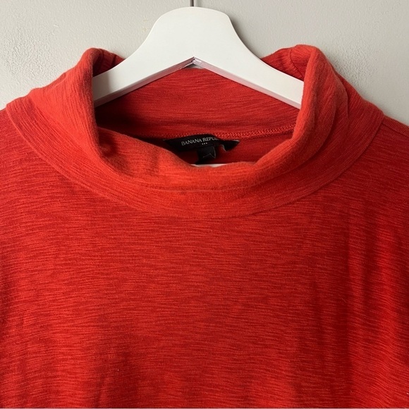 Banana Republic Orange Cropped Cowl Neck Top Sweater Small Petite - Picture 3 of 6